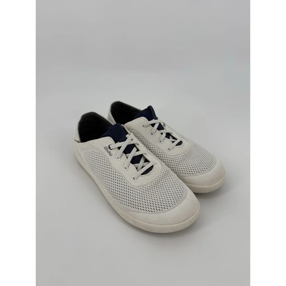 Olukai Moku Pae 10472-WBHF Mens US 9.5 Boat Shoes Bright White Pacifica Sneakers